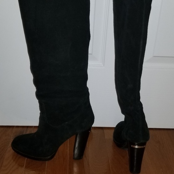 Michael Kors Black Suede Heel Boots - Picture 1 of 1